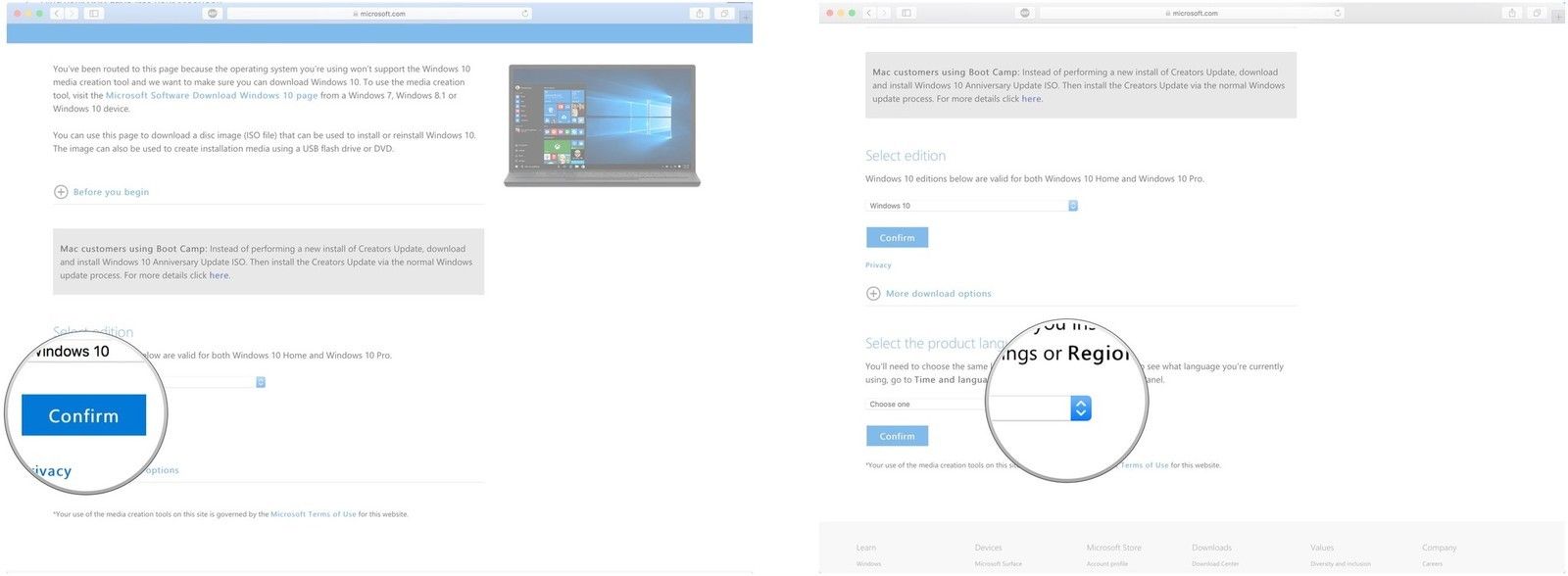 Нажмите Подтвердить. Нажмите на выпадающее меню.