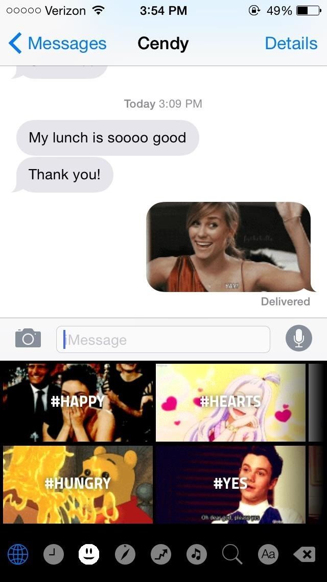 Обмен сообщениями стал еще интереснее с клавиатурой GIF для iOS 8