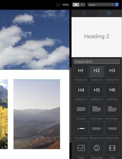 Использование панели Bric.