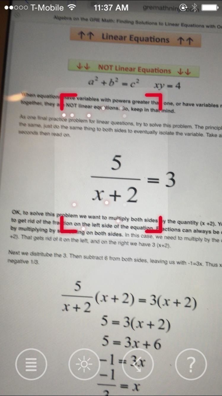 Используйте свой iPhone's Camera to Solve Difficult Math Problems Instantly
