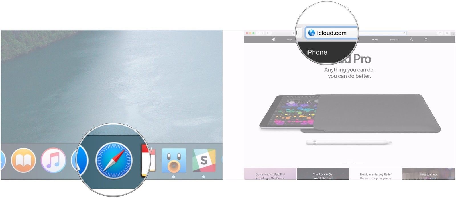 Запустите браузер, перейдите на iCloud.com
