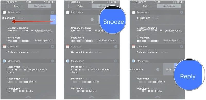 проведите влево над уведомлением, нажмите на доступные варианты
