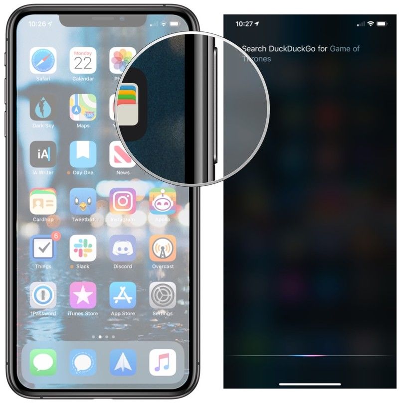 Активируйте Siri, укажите поисковик