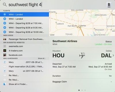 Информация о рейсе в центре внимания