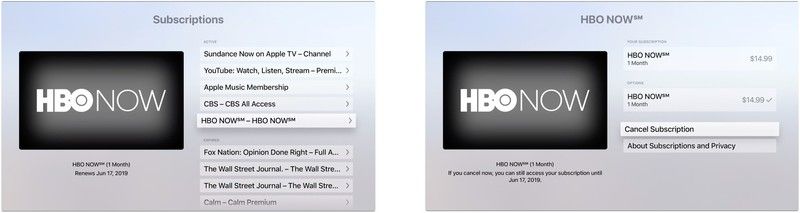 Apple TV отменить подписку