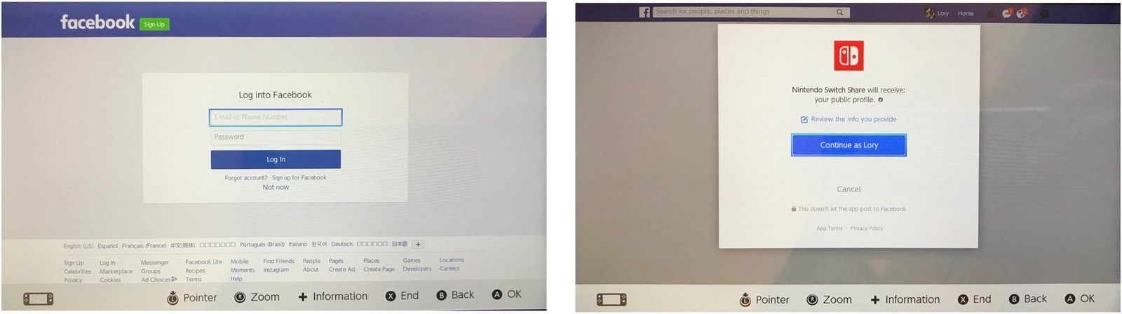 Выберите ссылку, затем войдите в систему, используя свои учетные данные
