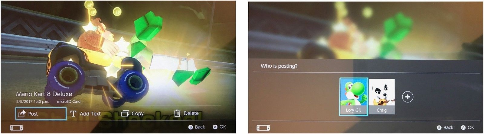 Выберите сообщение, затем выберите свой профиль