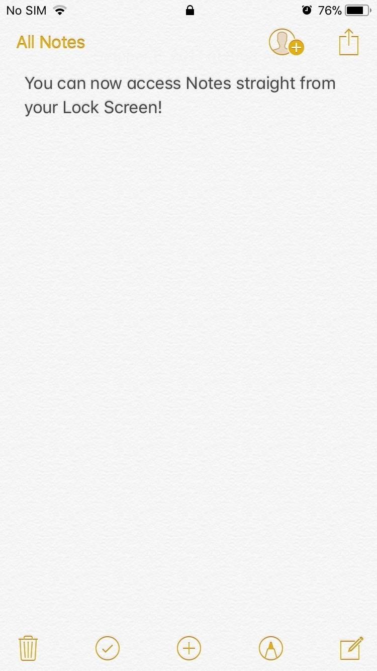 Как получить доступ к приложению Notes напрямую с экрана блокировки в iOS 11