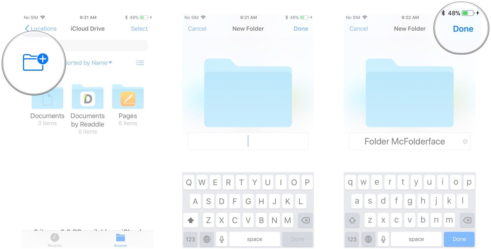 Нажмите кнопку «Добавить папку», введите имя для нее, нажмите «Готово».