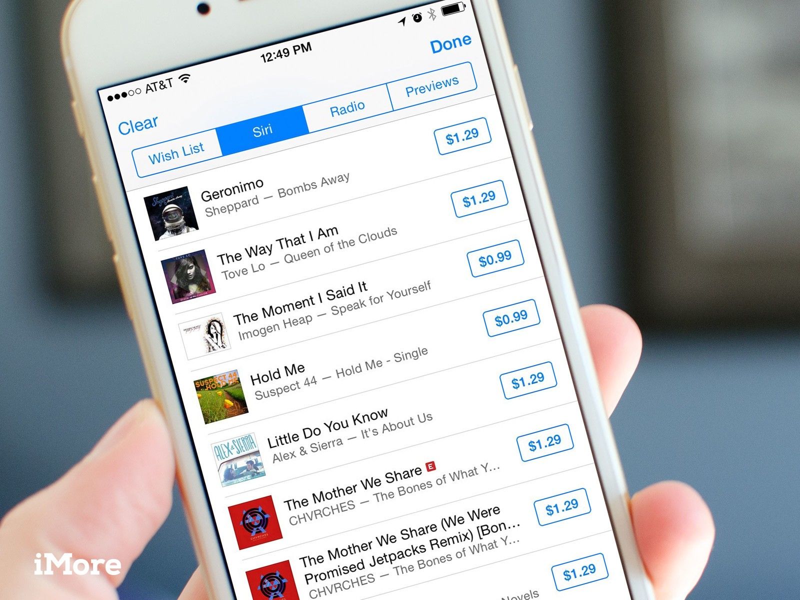 Как просмотреть все песни, которые вы've identified with Siri