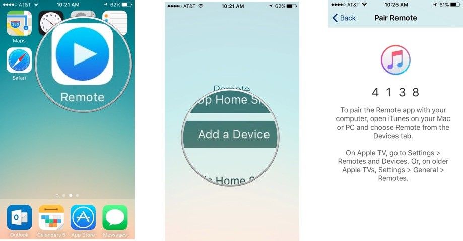 Добавление устройства в приложение Remote