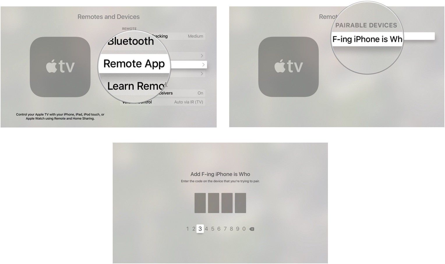 Сопряжение вашего iPhone на Apple TV