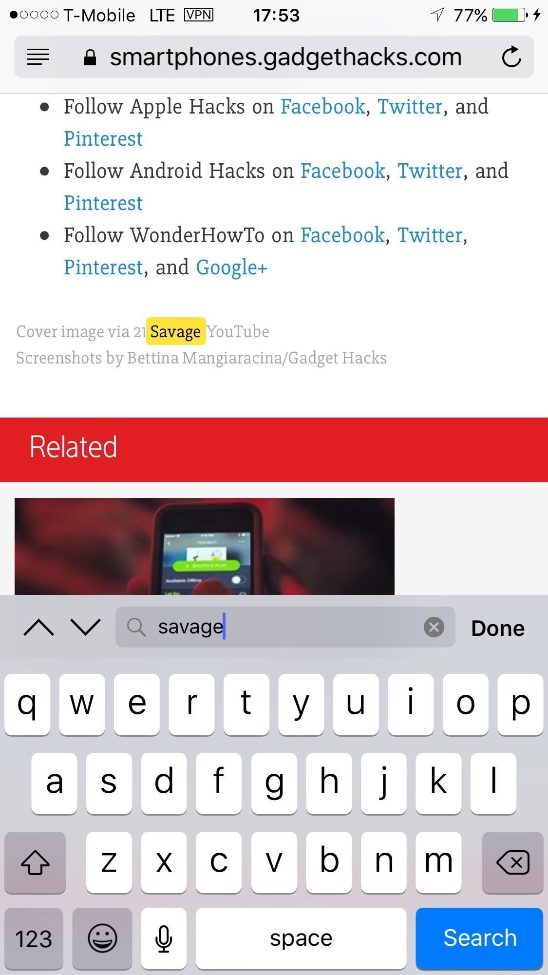 Safari 101: Как найти конкретные слова или фразы на веб-страницах на вашем iPhone