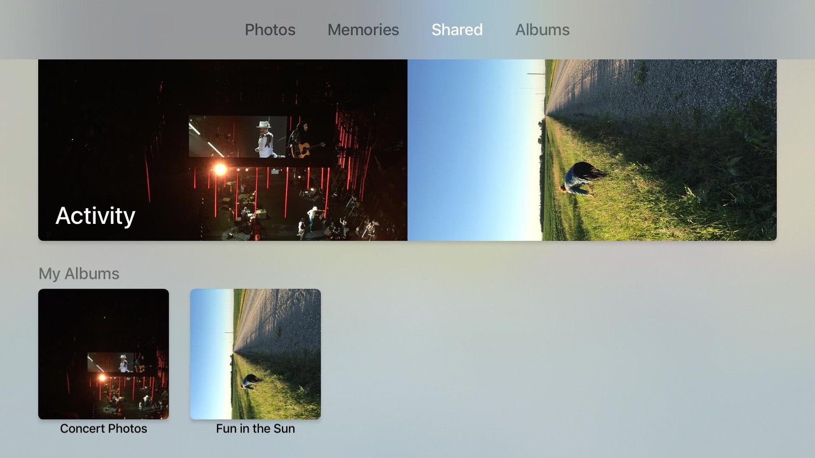 Общие фотографии на Apple TV