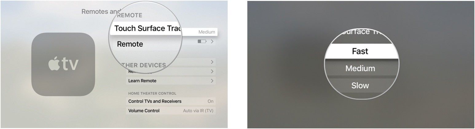 Регулировка чувствительности трекпада на Siri Remote