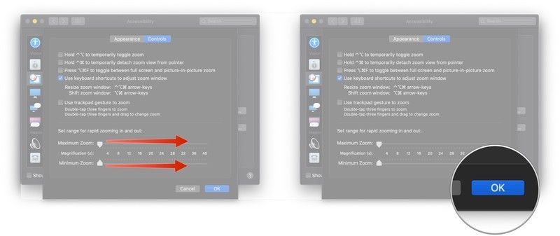 Перетащите ползунки, нажмите ОК