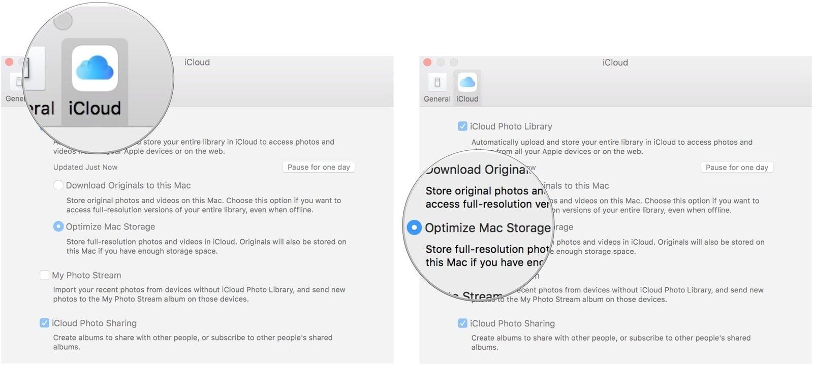 Оптимизированное хранилище в приложении «Фотографии»