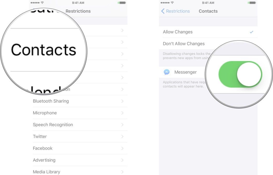 Нажмите на тип данных, который вы хотите ограничить, а затем нажмите на переключатель Вкл / Выкл * рядом с приложением, которое вы хотите ограничить.