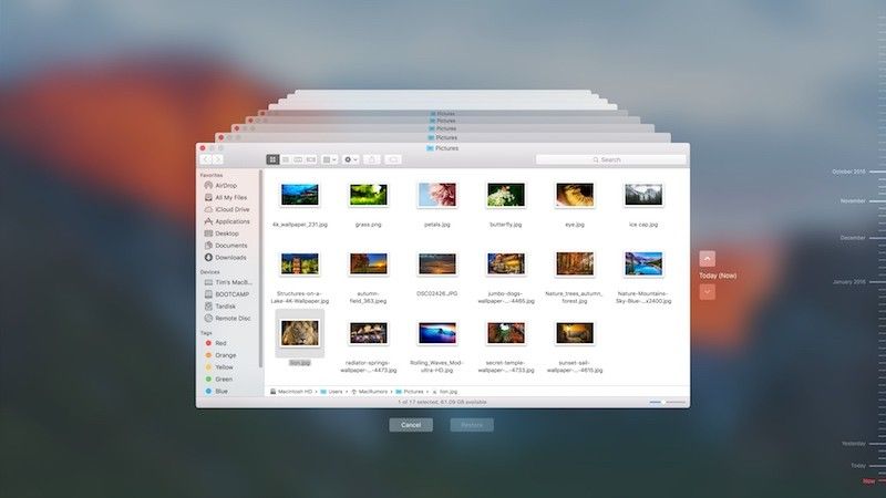Экран Машины времени