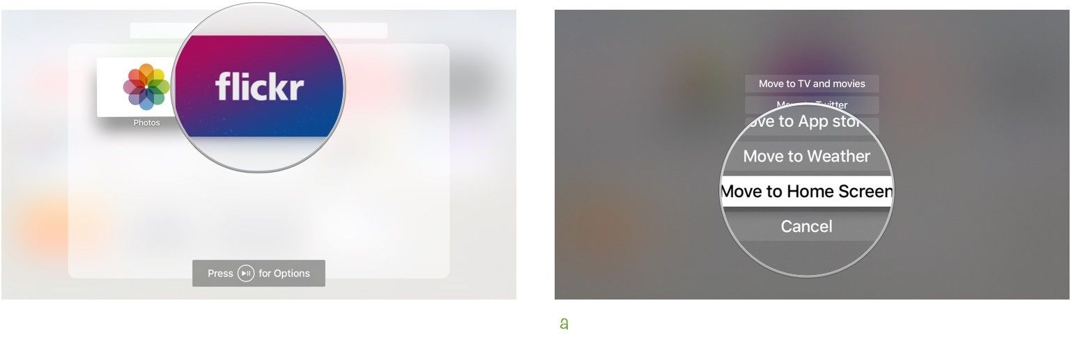 Удаление приложения в режиме jiggly в Apple TV