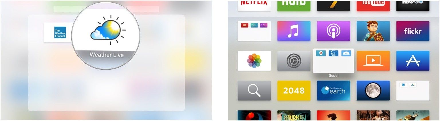 Создание новой папки в Apple TV
