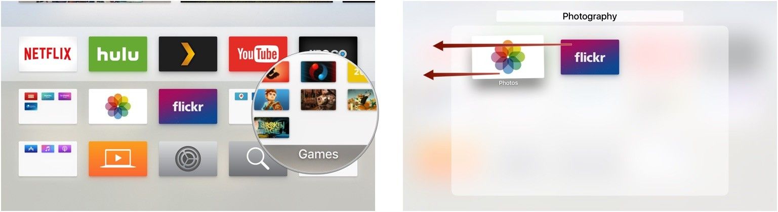 Удаление приложения из папки в Apple TV