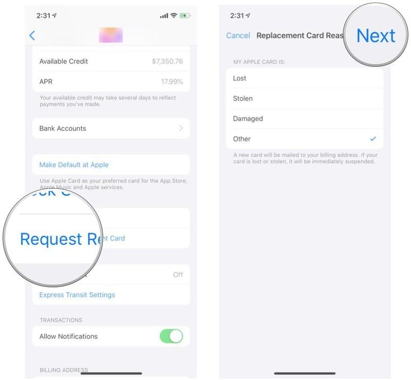 Выделите Физическая карта, нажмите «Запросить карту замены», выберите «Причина», нажмите «Далее». Выделите Физическая карта, нажмите «Запросить карту замены», выберите «Причина», нажмите «Далее».