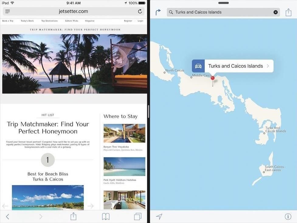 Как запустить два приложения бок о бок на вашем iPad в iOS 9