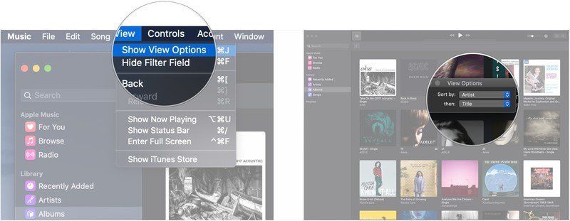 Нажмите Показать параметры просмотра, нажмите Сортировать по выпадающему