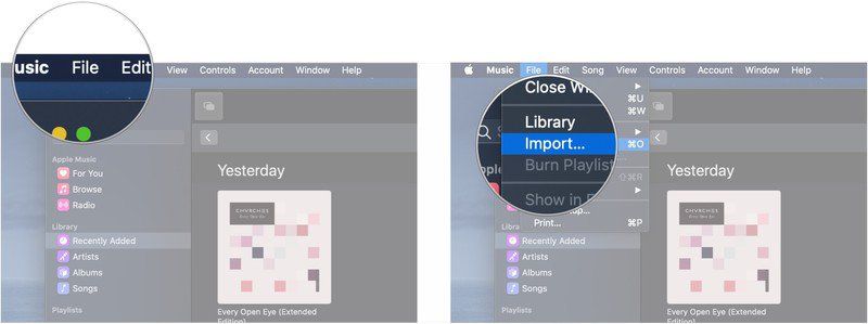 Нажмите Файл, нажмите Импорт