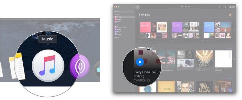 Откройте музыку, нажмите кнопку воспроизведения