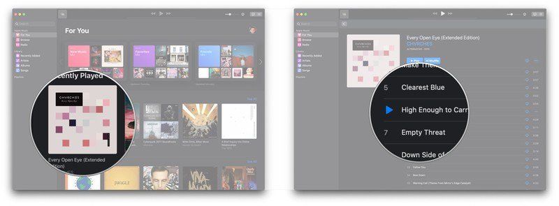 Нажмите альбом, нажмите кнопку воспроизведения