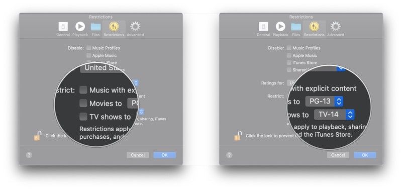 Нажмите флажки, нажмите раскрывающиеся списки