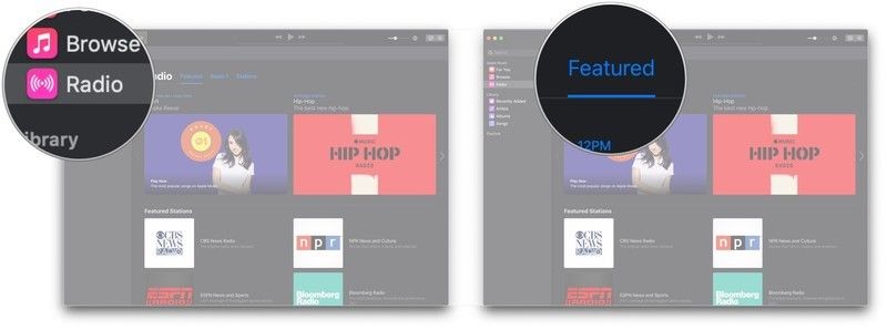 Нажмите Радио, нажмите Избранные