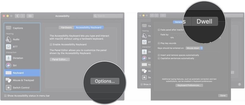 Нажмите Параметры ..., нажмите Задержка