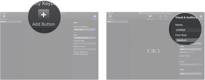 Нажмите кнопку Добавить, введите имя кнопки
