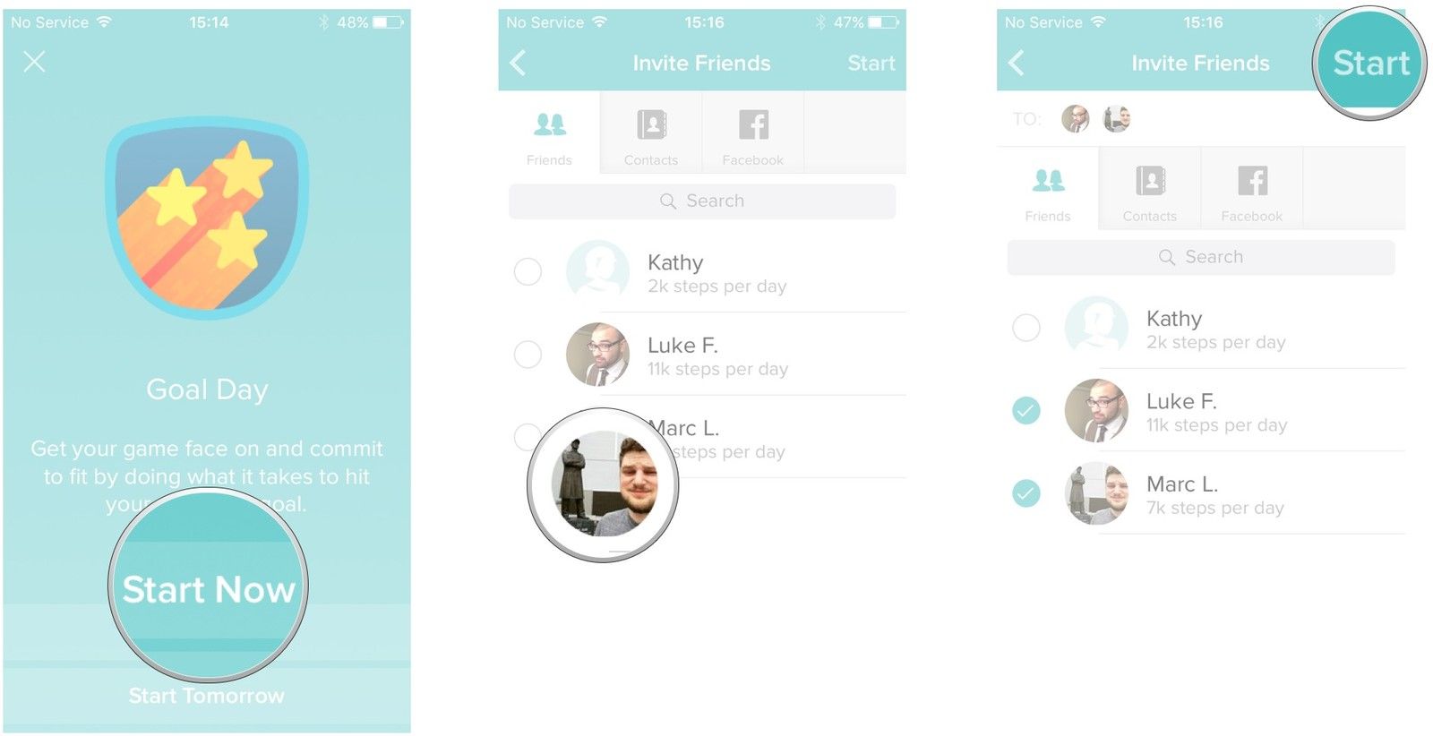 Нажмите начать сейчас, выберите друзей, нажмите начать