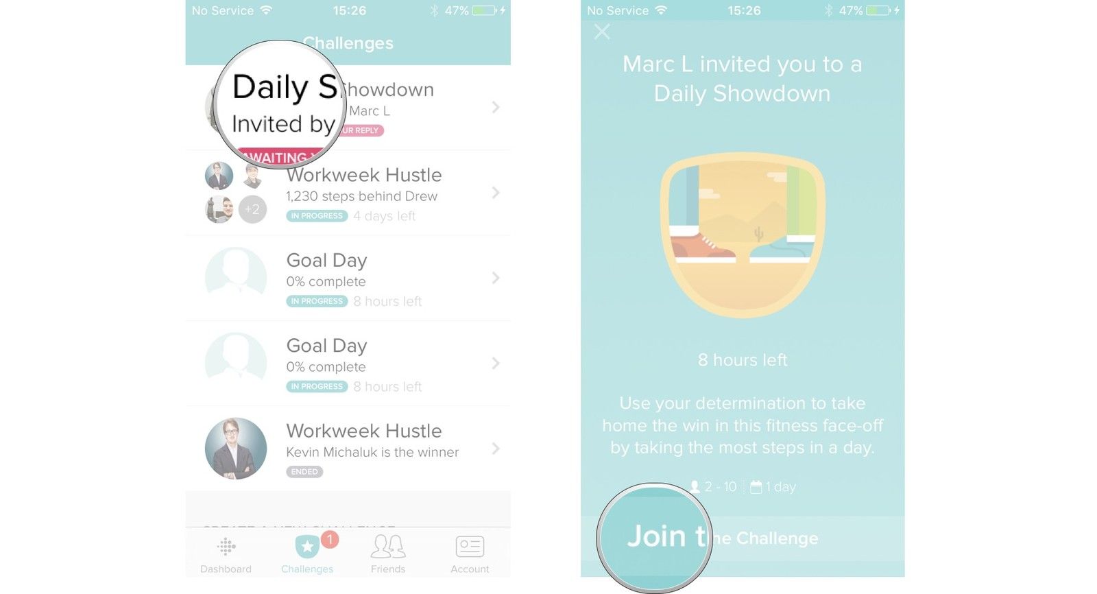 Нажмите на вызов, нажмите присоединиться к вызову