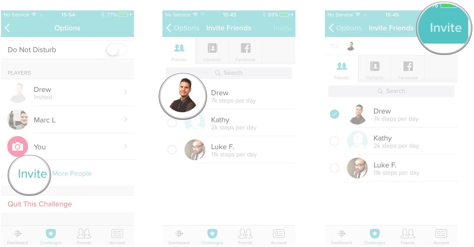 Нажмите пригласить больше людей, выбрать друзей, нажмите пригласить