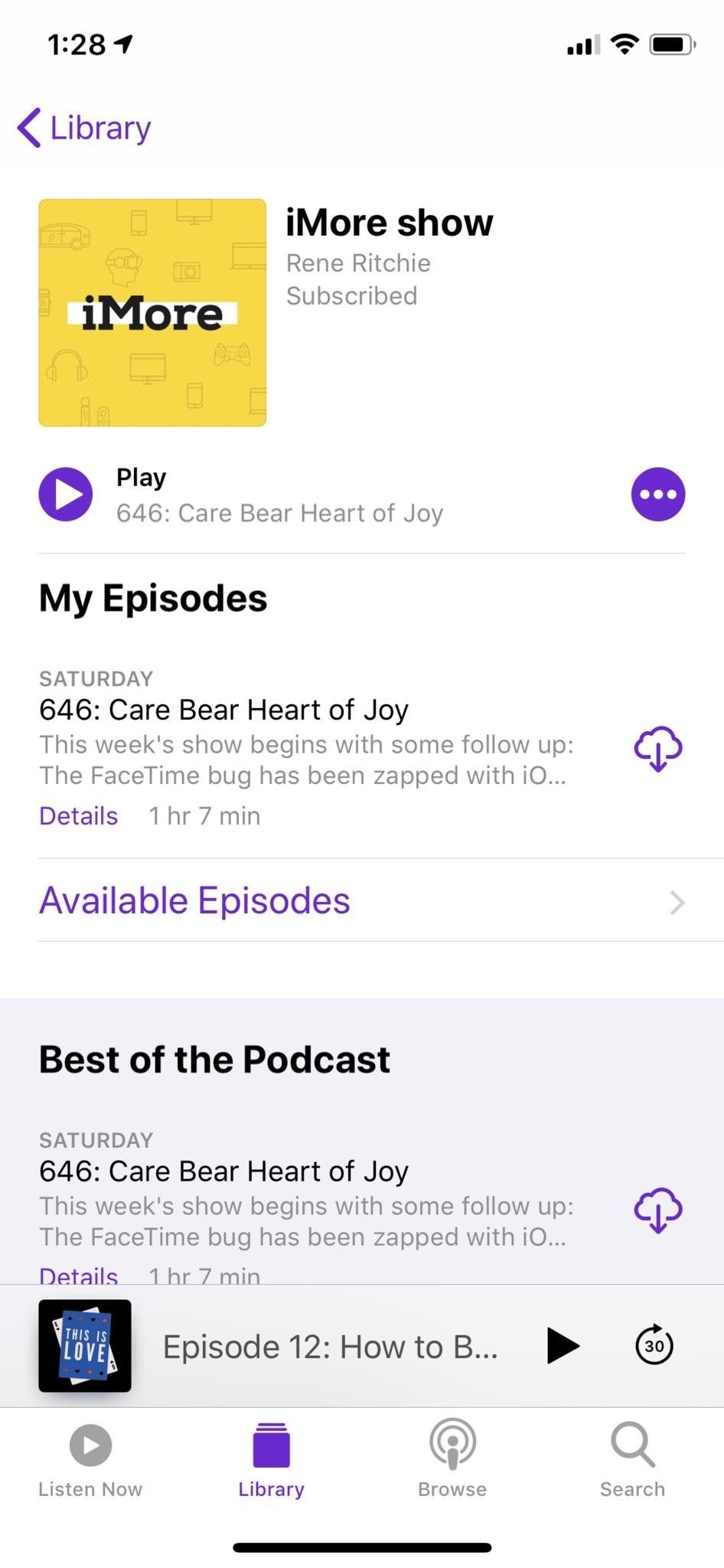 iMore Show отображается в Apple Podcasts