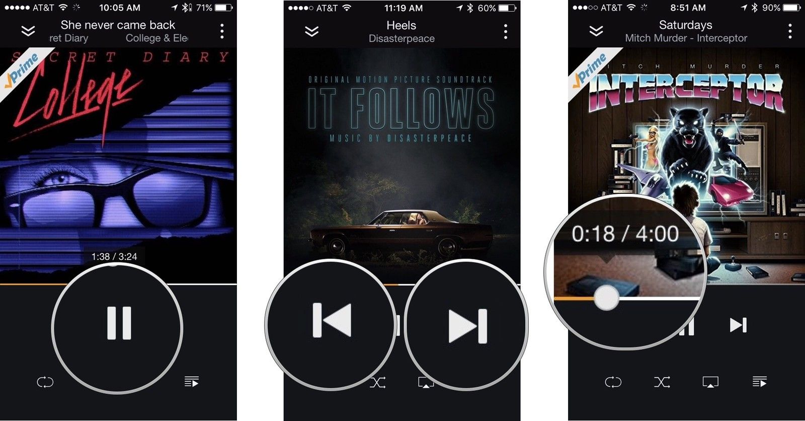 Функции воспроизведения в Amazon Music