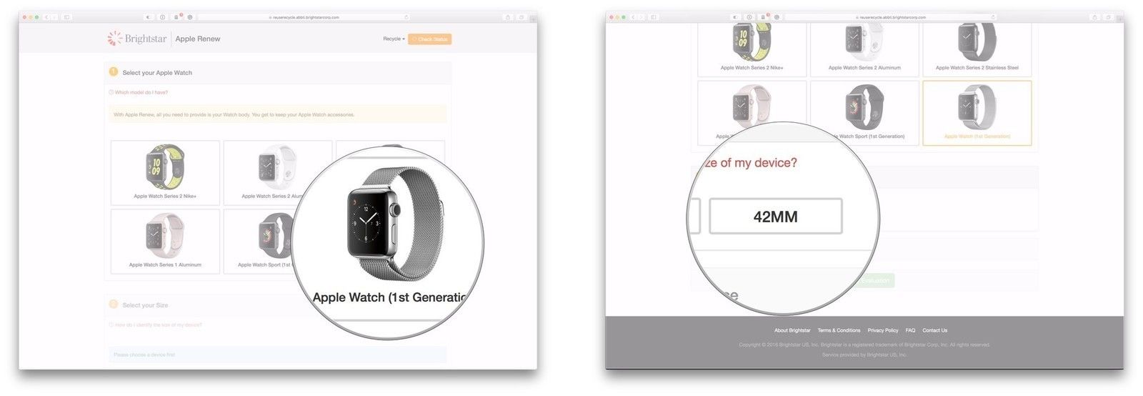 Выберите модель, выберите размер