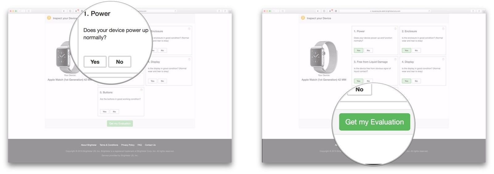Ответьте на вопросы, нажмите Получить мою оценку
