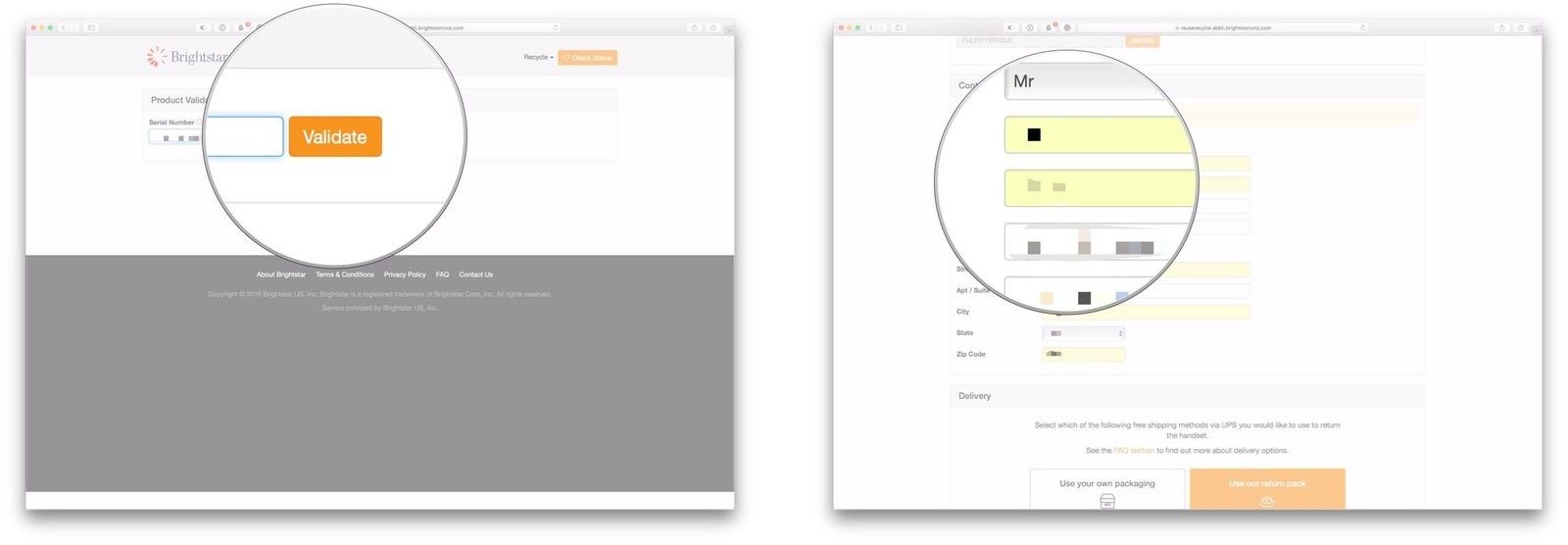 Нажмите Подтвердить, заполните контактную информацию / информацию о доставке