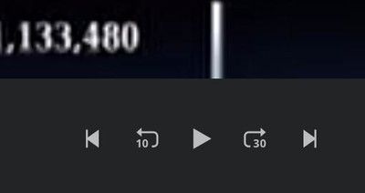 Plex's 30-second forward and 10-second rewind controls.