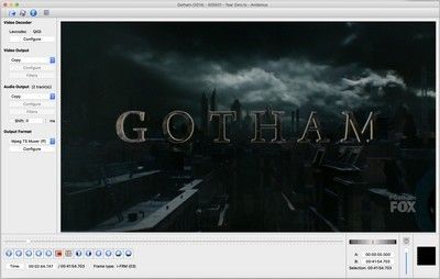 Avidemux's main window.