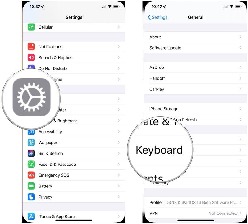 клавиатура iOS