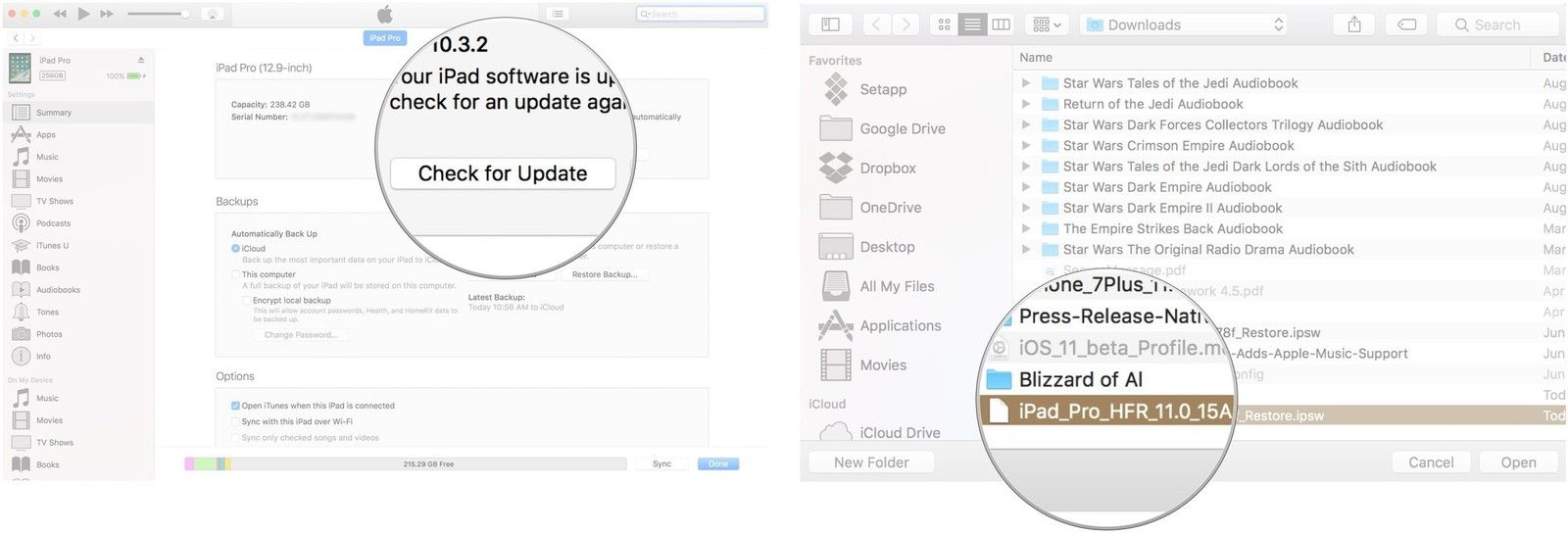Option + нажмите «Проверить наличие обновлений», затем выберите образ для восстановления и нажмите «Открыть».