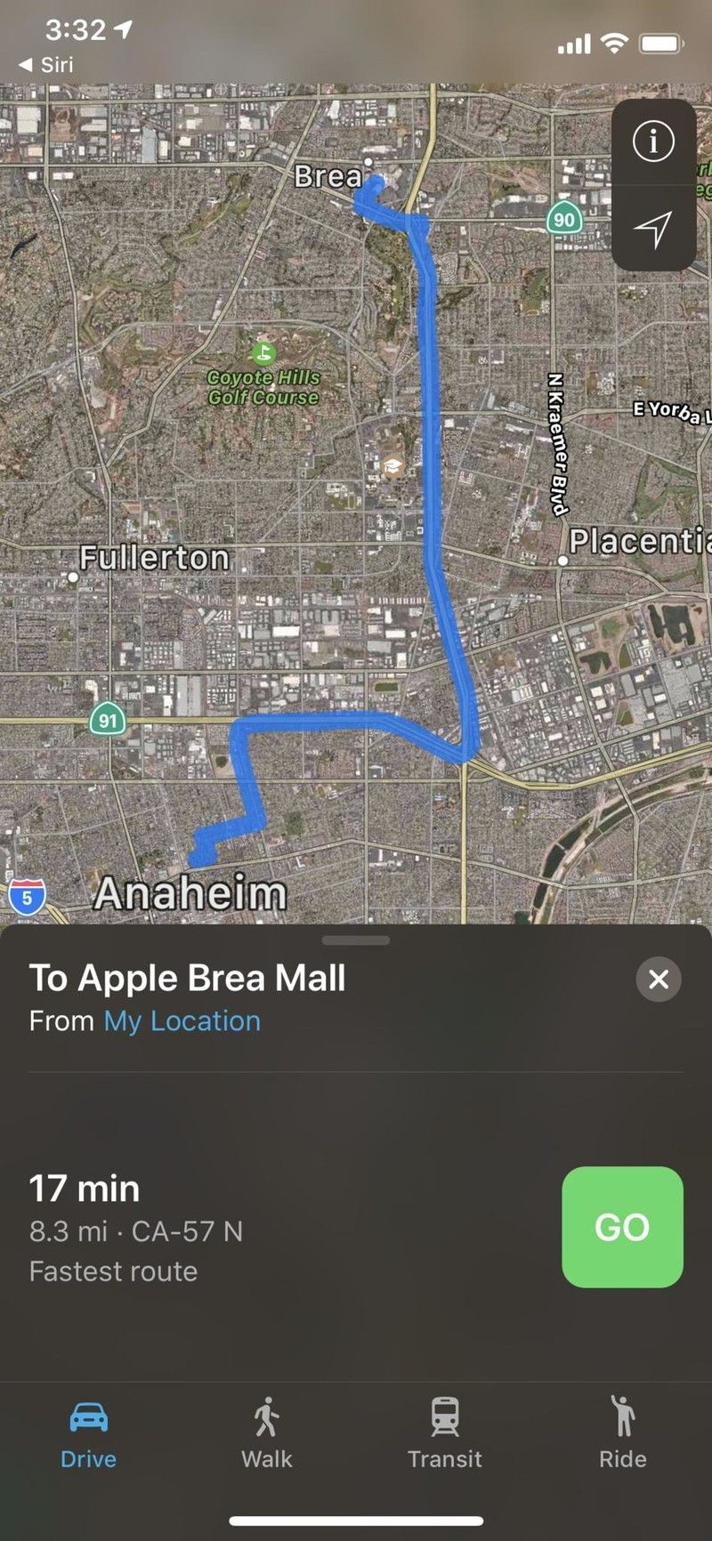 iOS 12 Siri получить карту маршрутов