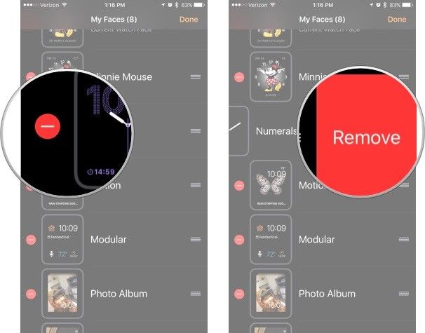 Нажмите кнопку удаления, затем нажмите удалить